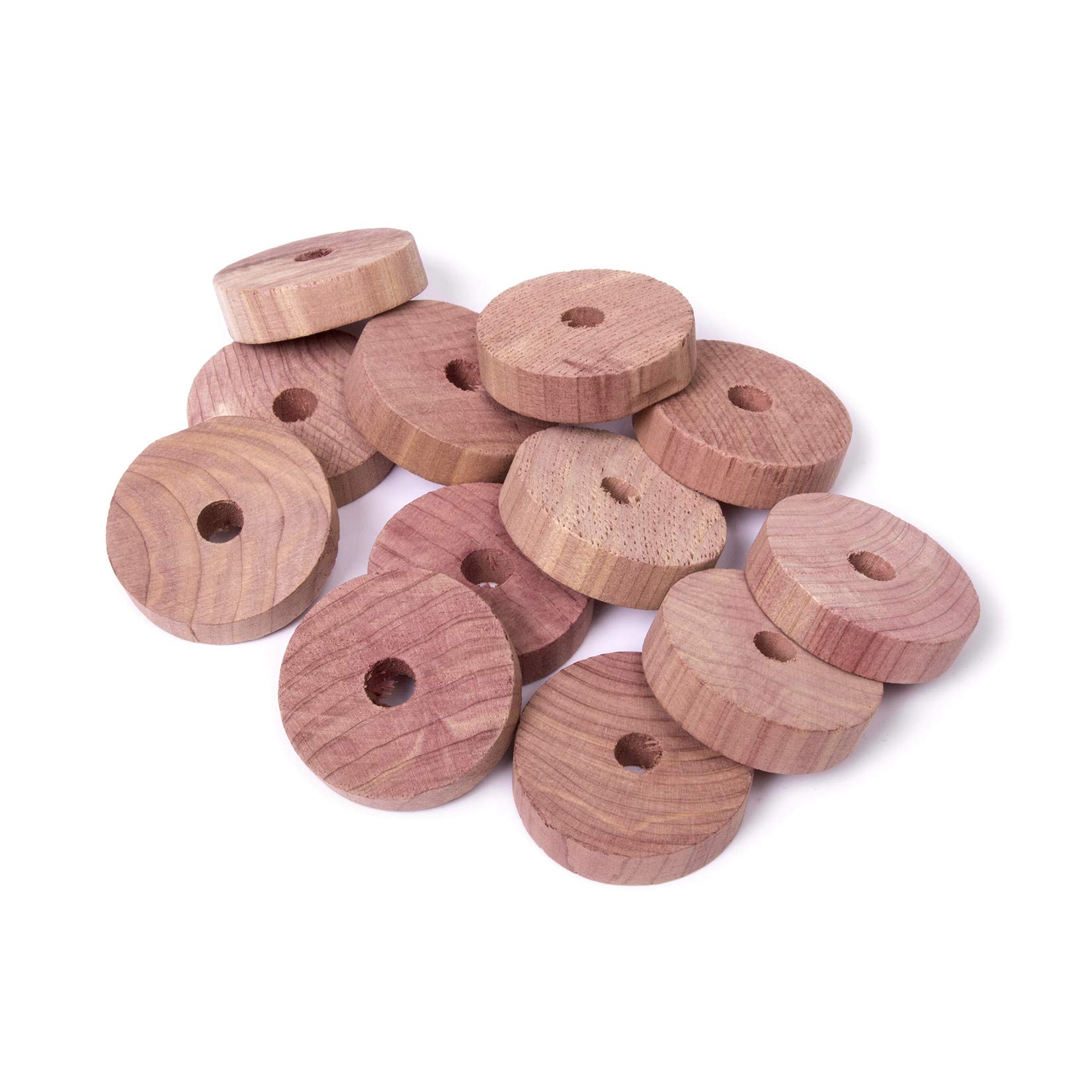 Woodluv Eco-Friendly 12 Organic Natural Clothes Moth Repellent Cedar Rings with Odour Protection (Chemical Free)