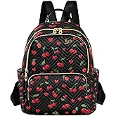 ALAZA Red Cherry Pattern Mini Backpack Purse for Women Travel Bag Lightweight Shoulder Bag Fashion Daypack184