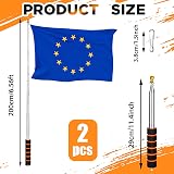 Outus Telescopic Flagpole 2 Pcs 6.65ft Stainless Steel Handheld With 10 Hooks view 2
