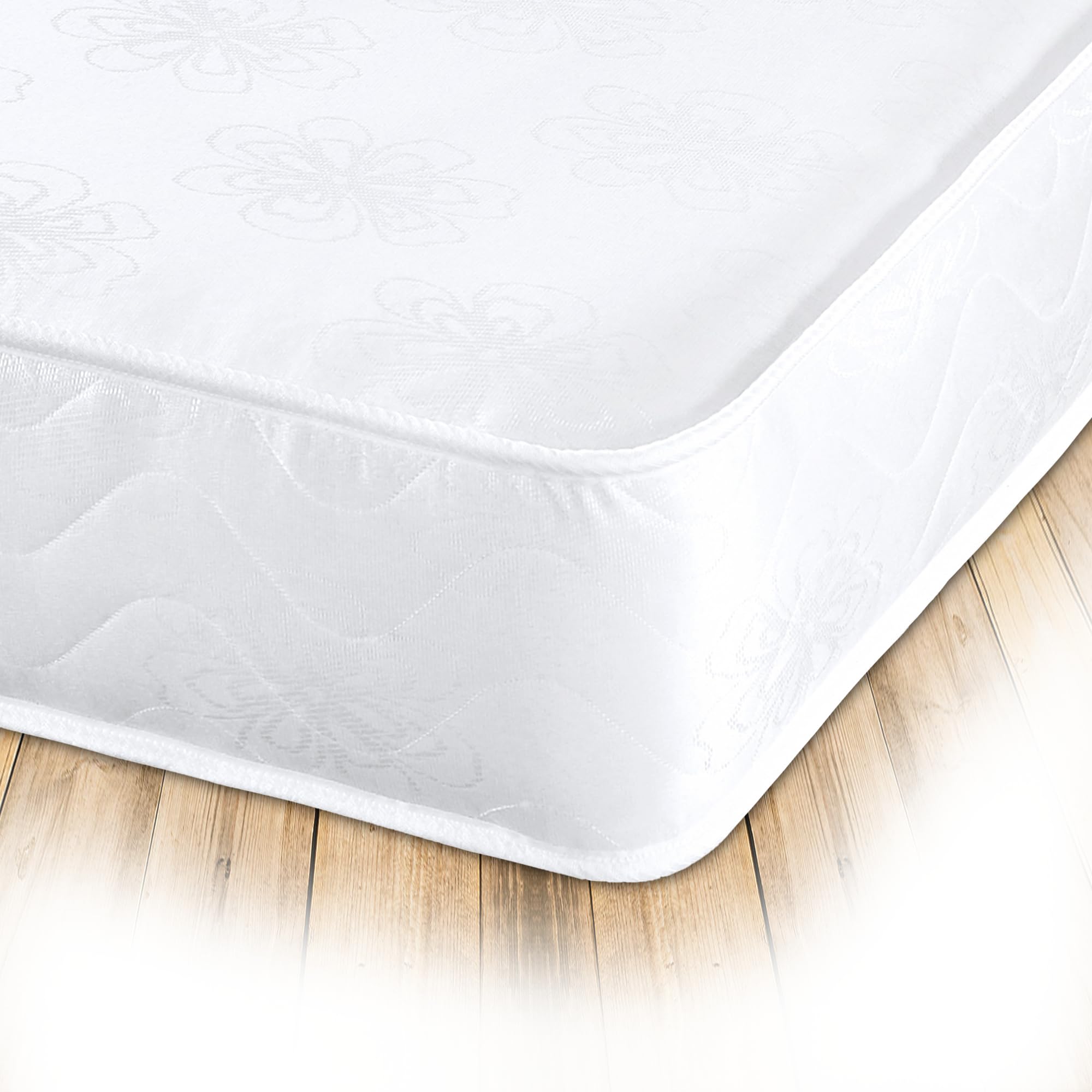Starlight Beds Daisy Tufted Dual Sided Single Mattress. Basic Sprung Hand Tufted Mattress, White Durable Sleep Surface, 18cm Deep (90cm x 190cm)