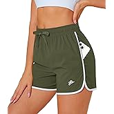 MAGCOMSEN Women's Athletic Shorts with Pockets Quick Dry Lightweight 3.5" Running Gym Workout Shorts Hiking Sport