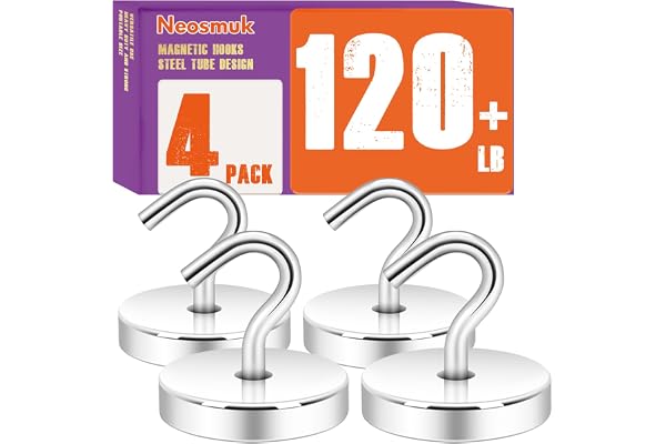 Neosmuk Magnetic Hooks Steel Tube Design for Cruise,130lb+ Bronze,4 Pack | Cruise Ship Essentials,Heavy Duty Magnett Hooks fo