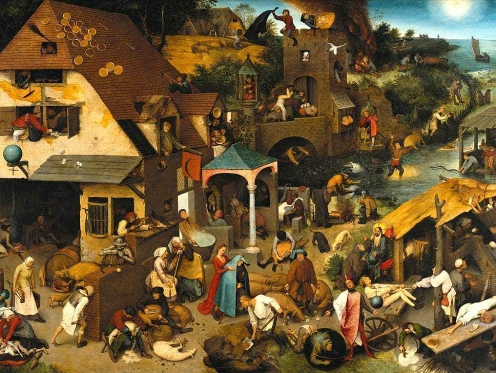 1000 Pieces Wooden Jigsaw Puzzle for Adult & Kids –The Dutch Proverbs by Bruegel Pieter