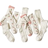 Skicuff 10 Pairs Cute White Cottagecore Ruffle Socks for Women, Floral Ankle Casual Kawaii Coquette Style, Breathable Aesthetic Socks for Girls, 5 Styles
