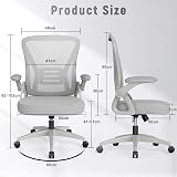 naspaluro Ergonomic Office Chair with 90° Flip-up Armrests Grey 50x50x92 cm view 6