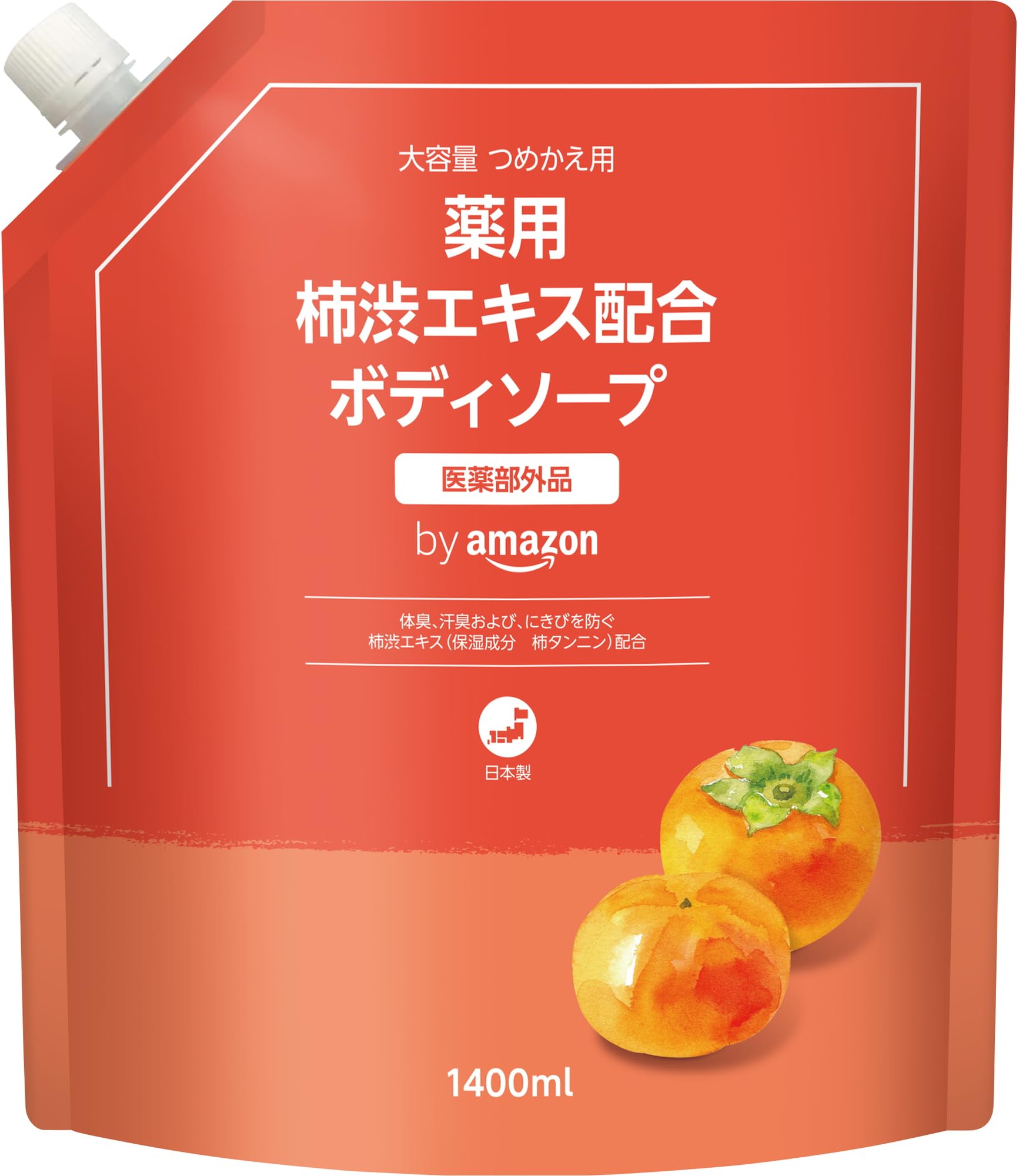 Amazon 薬用柿渋ボディソープペパーミント 大容量の商品画像