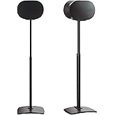 Sanus Height Adjustable Speaker Stands for Sonos Era 300™ - 17" Height Adjustment Sonos Stand Includes Carpet Spikes & Rubber Pads - Easy DIY Install Comes w/All Hardware - Black Pair