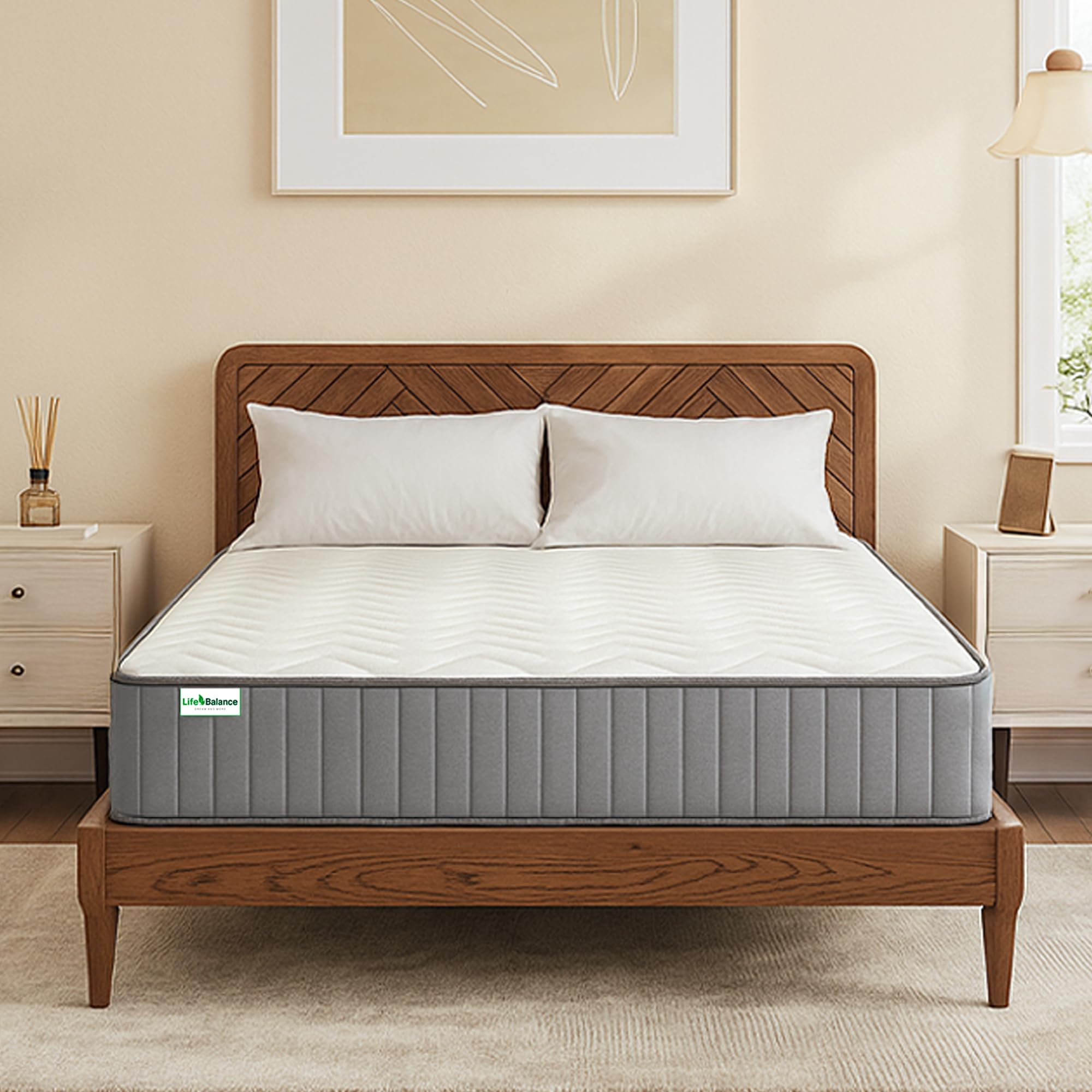 Photo 1 of 12 Inch Twin Mattress Hybrid, Made in USA Mattresses in a Box with Cooling Gel Memory Foam, Pressure Relief Twin Size Mattress, Fiberglass Free, Medium Feel, Edge Support, CertiPUR-US Certified