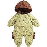 WYTbaby Baby Snowsuit Winter Romper Hooded Boys Girls Jumpsuit Fall Winter Outfits Infant Newborn Clothes