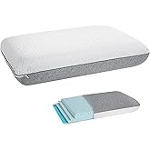 Firm Adjustable Thin Memory Foam Pillow-16 Heights from 0.75 to 4.5in, Cooling Cervical Pillow for Neck Pain Relief, CertiPUR-US Neck Support Pillow for Side/Back/Stomach Sleepers,Removable Cover