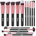 BESTOPE Premium Synthetic Foundation Blending Face Powder Blush Concealers Eye Shadows Make Up Brushes Kit (Rose Golden), 16 