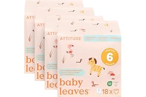 ATTITUDE Eco-Conscious Disposable Training Pants, EWG Verified, Size 6 (35 lbs), Easy to Pull Up, Ultra Absorbent Potty Diape
