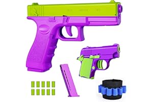 HCUSUS Fidget Toy, 2 Pack Shell Ejecting Toy with 10 Shell Casings, No Bullets, Non-Firing Toy Pistol Can be Loaded But Can't be Fired, Toys for Kids