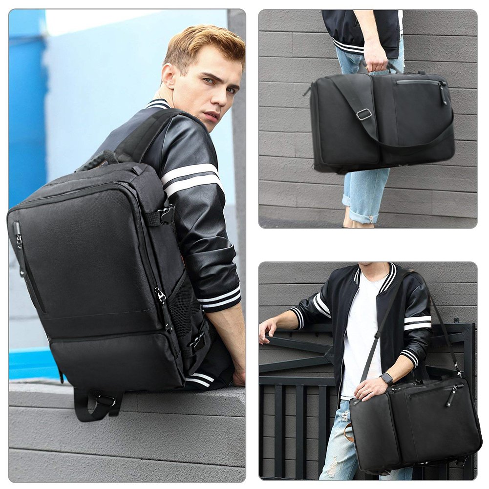 TANGCOOL Convertible Backpack Business Briefcase Backpack 15.6 Laptop Bag Large Capacity Rucksack Waterproof Anti-theft Travel Luggage Casual Daypack for Men, Black