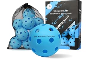 Warping Point Indoor Pickleball Balls | 26 Holes | 4 Pack, 12 Pack | Meet USAPA Specifications | High Bounce Durable Practice Pickle Ball with Mesh Bag for Beginner Intermediate Player | Orange, Blue
