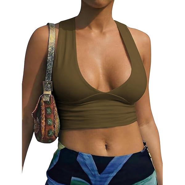 Women Sexy Butterfly Crop Tank Top Crochet Halter V Neck Camisole