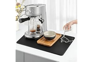 Dish Draining for Kitchen Counter-Absorbent Silicone Draining Mat, Non Slip Quick Drying Countertop Dish Drying Mat(black)