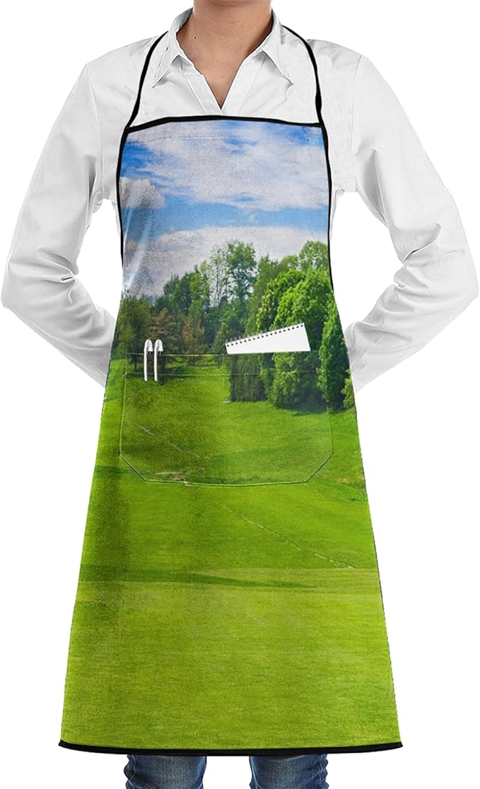 KACNENGH 100 Cotton Apron,Vancouver Golf Course Print Everyday Home