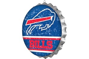 FOCO Buffalo Bills 13” Jumbo Metal Distressed Bottle Cap Wall Sign – Limited Edition Bills Sign – Represent the NFL and Show Your Spirit with Officially Licensed Football Fan Gear