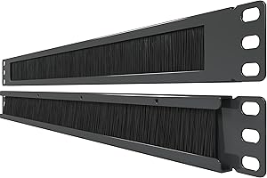 1U Brush Panel (2 Pack) 19 inch Rackmount Strip Cable Management Spacer for Network Server Rack Cabinet Enclosure - High Density Filler (Increased Airflow - Decreased Dust Acumulation) Tupavco TP1710