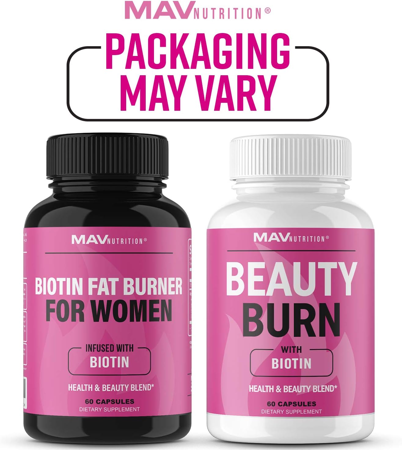 Biotin Fat Burners for Women | Biotin Supports Weight Loss & Appetite Suppressant Diet Pills with Apple Cider Vinegar, Green Tea Extract | Gluten Free, Non-GMO, Vegetarian Friendly | 60 Count: Health & Personal Care
