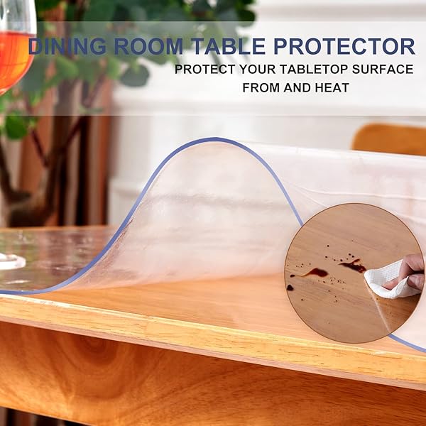 RECTANGULAR CLEAR TABLE PROTECTOR 18X30 INCH CRYSTAL TOP MAT TRANSPARENT WATERPROOF PAD PLASTIC DESK PROTECTOR FOR VANITY WRITING TV BENCH SOFA MAKE-UP MAT