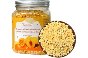 WEIJUEJIYI Freeze-dried Yellow Peach Cubes 120g,Natural Dried Peach Fruits, Sweet and Sour, Crispy and Delicious, Snowflake Pastry Baking Tea Drink Raw Material, Gluten-free,Color-free Healthy Snack