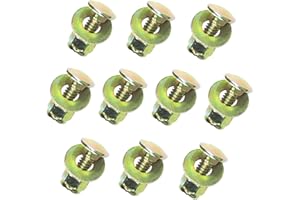 Metalsuberg 1/4" x 3/4" Carriage Bolt by Color Galvanization of Square Neck with Nylon Lock nut and Large Size Washer Assortment Kit,Carbon Steel,Grade 2.(10pcs Pack)