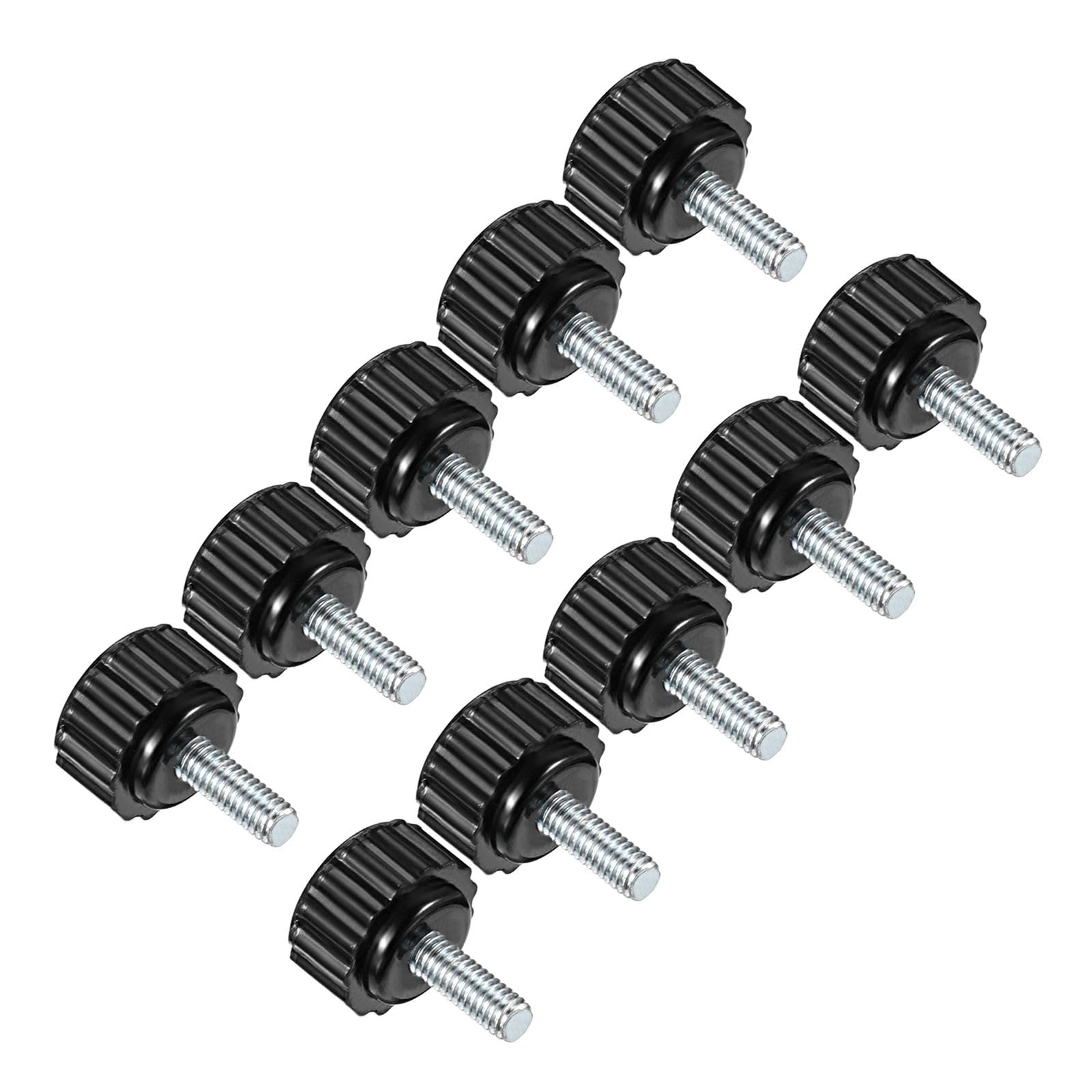 CoCud Knurled Clamping Knobs, M4 x 10mm Male Thread 16mm Head, Thermoset Plastic Thumb Screw Grip Bolt Knobs Black - (Applications: for Lathe Machinery), 10-Pieces