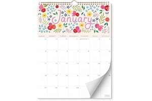 S&O Five Color Floral Wall Calendar from January 2026-June 2027 - Tear-Off Monthly Calendar - 18 Month Academic Wall Planner 