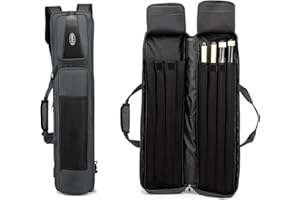 Ezgnuk Pool Cue Case 4x4, Pool Cue Carrying Case Holds 4 Butts and 4 Shafts, Soft Padded Pool Stick Case with Multi-pocket and Adjustable Shoulder Straps