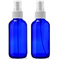 Sally's Organics 4oz Empty Blue Glass Spray Bottles - Small 4 oz Misters Great for Face Spritz, Essential Oils, Beauty Soluti