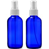 Sally's Organics 4oz Empty Blue Glass Spray Bottles - Small 4 oz Misters Great for Face Spritz, Essential Oils, Beauty Soluti