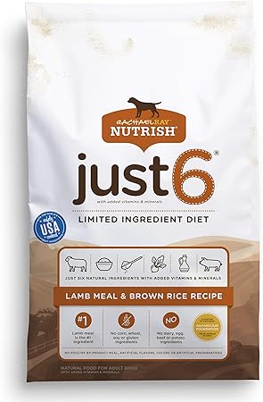 Rachael Ray Nutrish Just 6 Natural Dry Dog Food Limited Ingredient Lamb Meal Brown Rice Recipe 28 Lbs By Rachael Ray Nutrish Amazon De Haustier