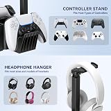 KDD Dual Controller Headphone Stand Desk Storage Organizer Box Phone Holder view 3