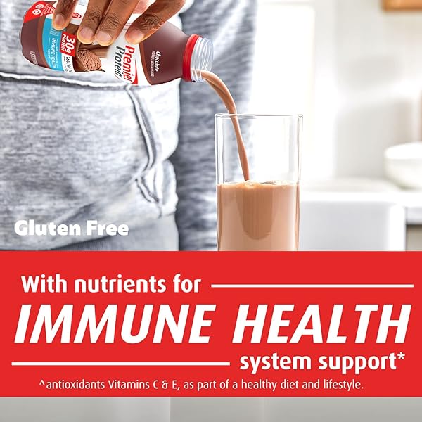 PREMIER PROTEIN SHAKE, CHOCOLATE, 30G PROTEIN, NO ADDED SUGAR, 24 VITAMINS & MINERALS TO SUPPORT IMMUNE HEALTH, 11.5 FL OZ, 6 PACK