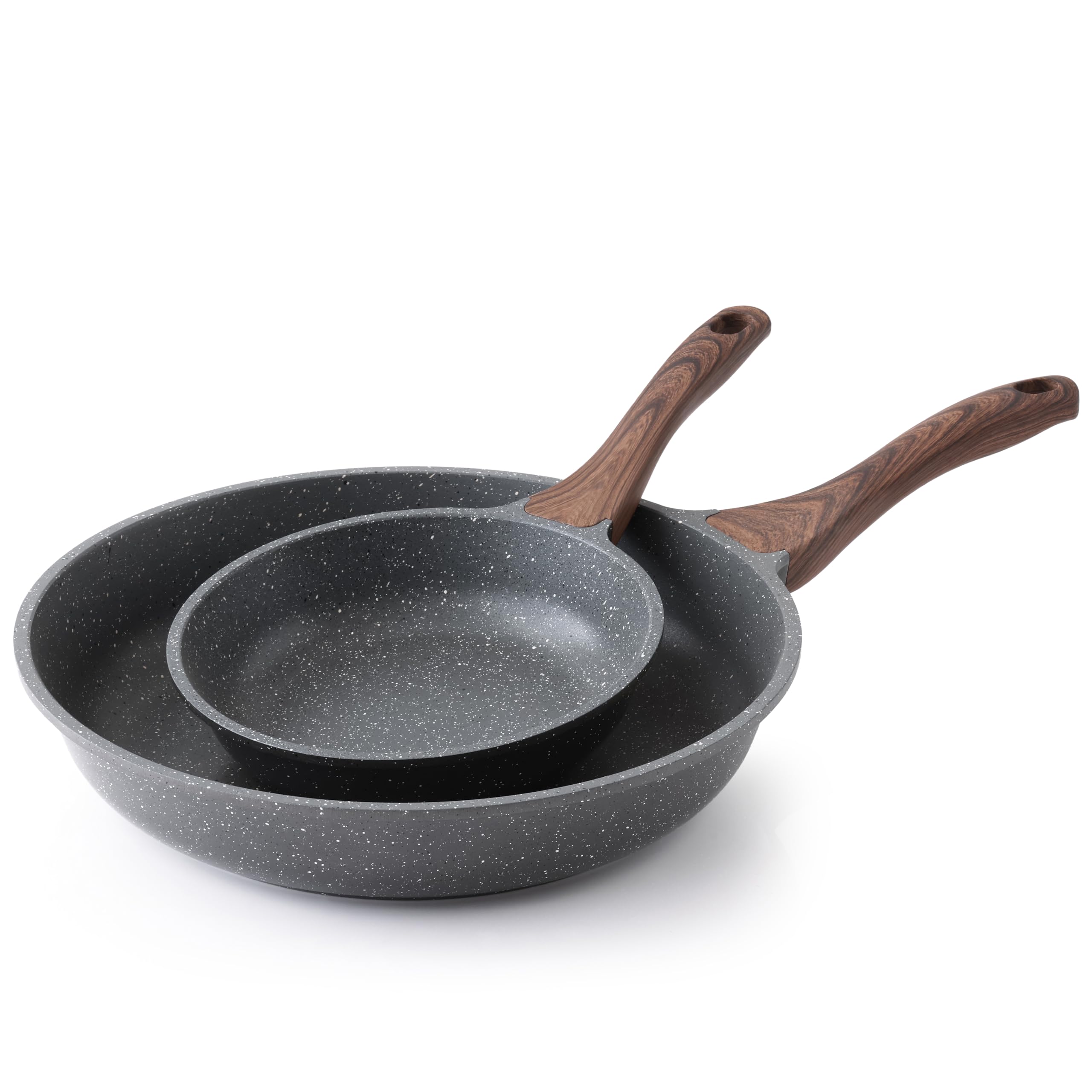 Photo 1 of SENSARTE Nonstick Frying Pan Skillets, Swiss Granite Coating Omelette Pans, Healthy Cookware Chef's Pan, Free of Intentionally Added PFOA (8+12.5 Inch)