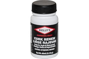 FIEBING'S Kelly's Cork Renew Sealer (2.2 fl oz) - Waterproof & Protect Cork Surfaces w/ Brush Applicator - Water Based Formula Dries Clear, Prevents Drying & Breaking Down of Sandles, Shoes, Fishing Rod, Coasters