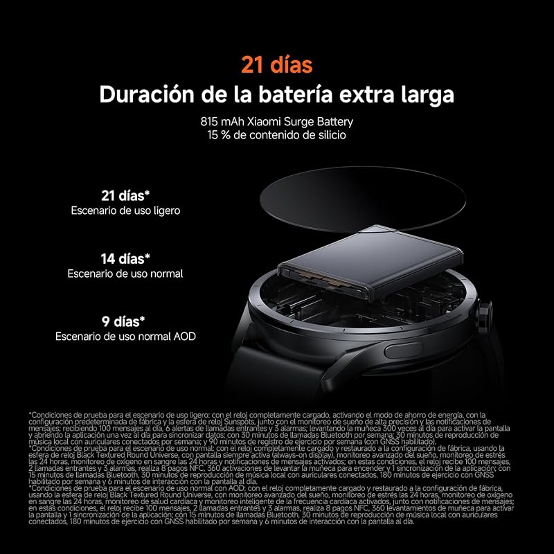 Relógio S5 46 mm, Smartwatch com ecrã, AMOLED de 1,48", até 21 dias de autonomia, mais de 150 modos desportivos, GPS dual band, NFC, monitorização de saúde, Android e iOS, preto