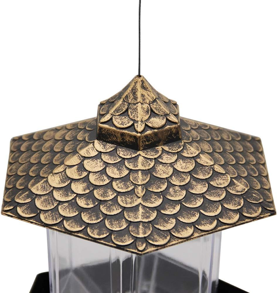 Twinkle Star Wild Bird Feeder Hanging for Garden Yard Outside Decoration, Hexagon Shaped with Roof : Garden & Outdoor