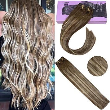 Amazon Com Vesunny Clip In Hair Extensions 20inch Blonde Double
