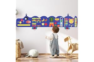 SPACOCLD Crocodile Montessori Busy Board - Sensory Wall Panel for Kids, Felt Activity Cube for Toddlers, Daycare Toys, Playroom Furniture Essentials, Wall Mounted Sensory Board Toy Gift for Boys Girls, 3-6