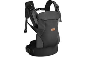 CUBY Baby Carriers from Newborn, 4-in-1 Magnetic Snap Baby Carrier with Adjustable Breathable Head Neck Support Baby Sling Wr