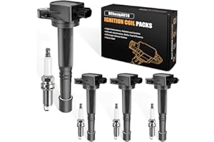 HCHENUP 4pcs Ignition Coils & Spark Plugs Compatible with Honda Accord CRV Crosstour Civic SI ILX 2008 2009 2010 2011 2012 2013 2014 Coil Pack 2.4L L4 Replaces# UF602 C1662