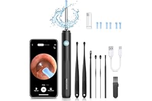 Medcursor Ear Wax Removal, Ear Wax Removal Tool Camera with 1080P HD Smart Visual Otoscope, Ear Cleaner with 6 LED Lights and 6 Soft Ear Scoops for iOS & Android, FSA HSA Eligible