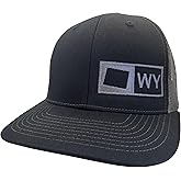 Trucker Hat - Wyoming (Black and Graphite) Mesh, Snapback Cap
