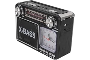 POCREATION BT Radio, Portable AM FM SW Radio with Light Clock and Bluetooth 5.0, for Camping Fishing Home Decor Gift Seniors 