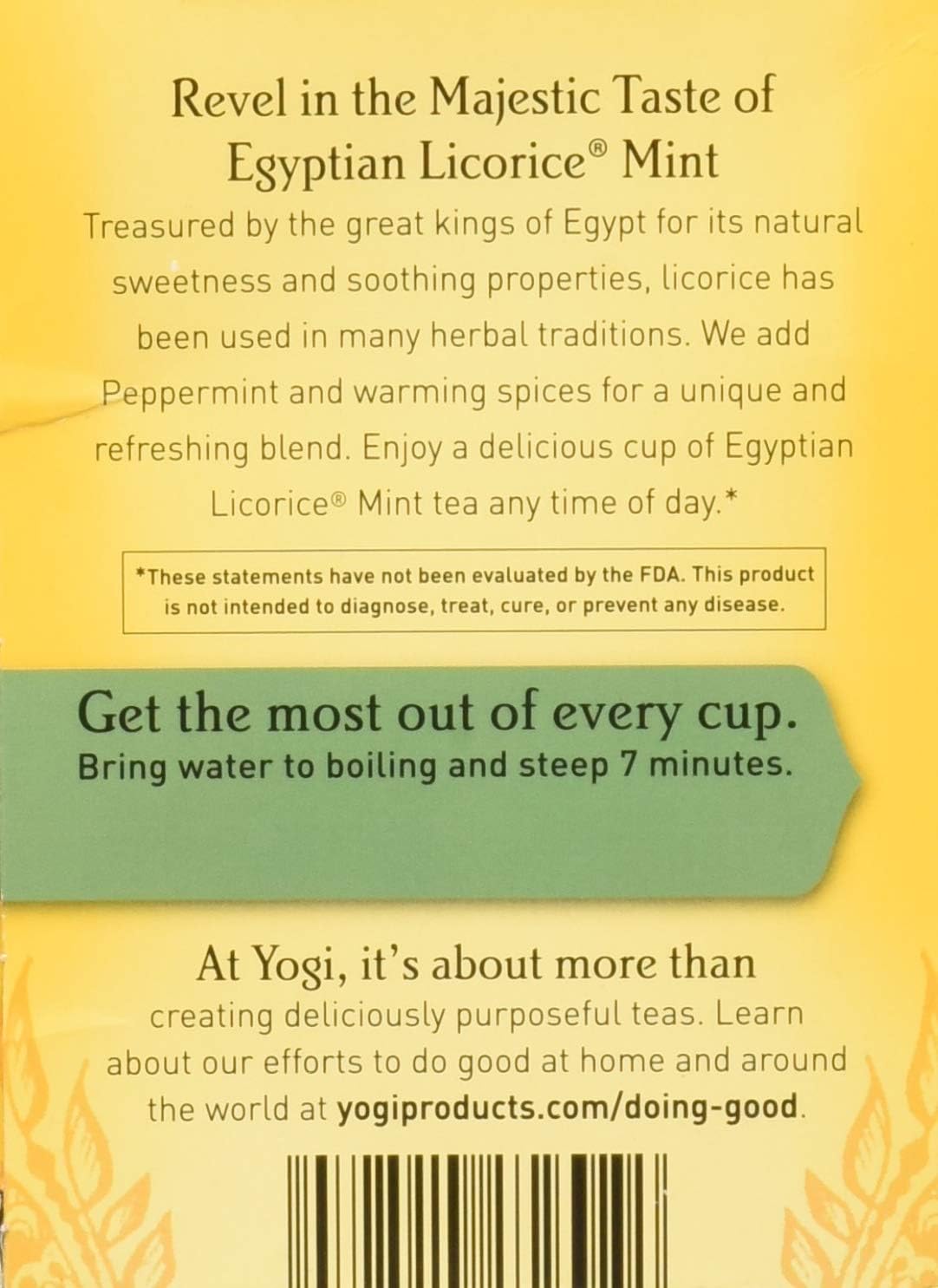 Amazon Com Yogi Tea Egyptian Licorice Mint Herbal Supplement
