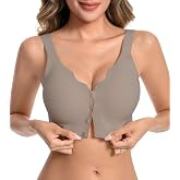HRTSB Jelly Front Closure Bras for Women Wireless No Underwire Comfort Post Surgery Bra Full Coverage Seamless Bralettes