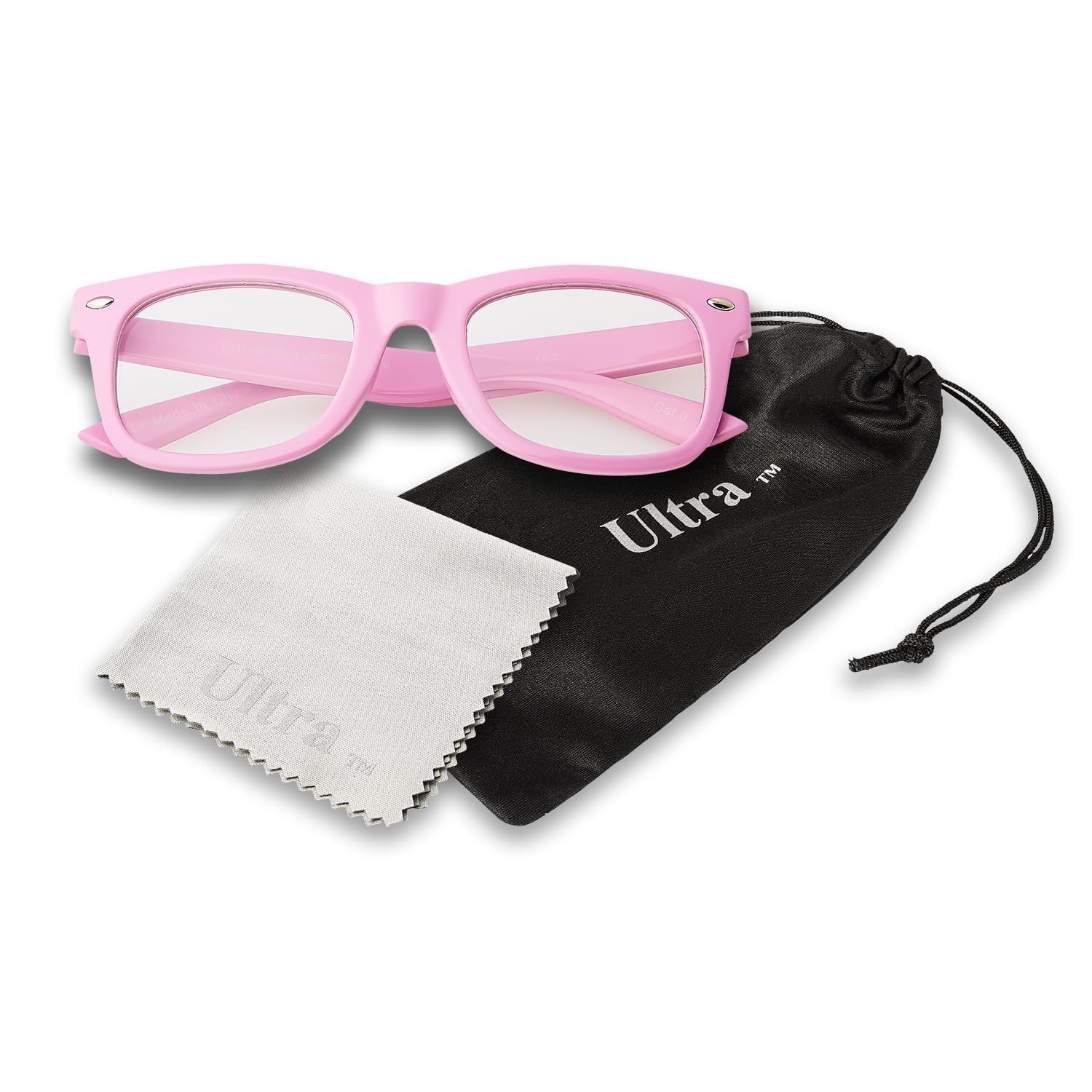 Pink Childrens Classic Clear Lens Glasses Fames Fake Glasses Frames with Lenses for Fancy Dress World Book Day Boys Girls Nerd Glasses Geek Hipsters Style Kids Dress Up Costume Glasses — image 1